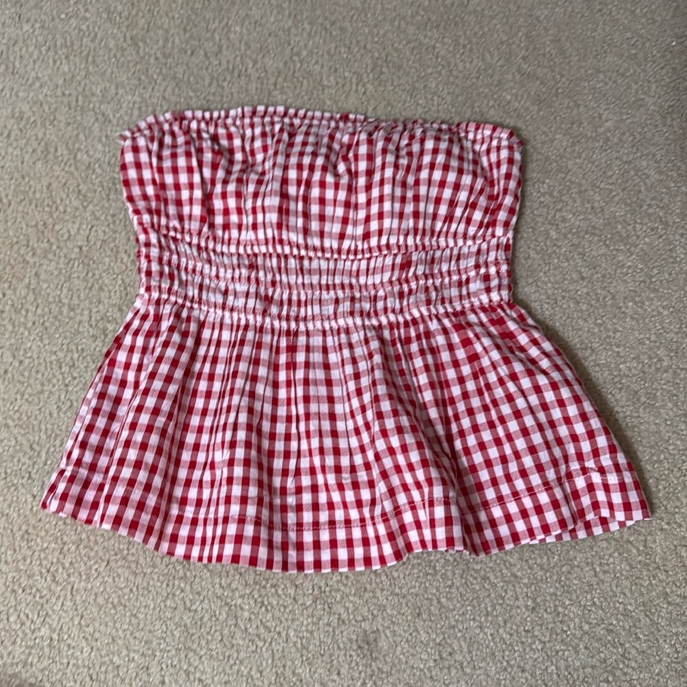 Red gingham tube top